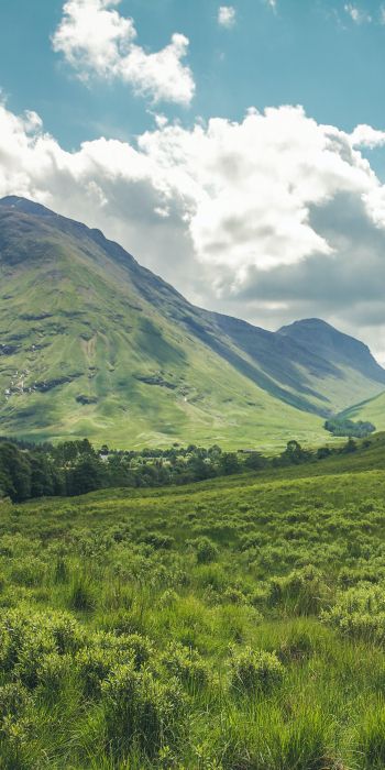 Обои 720x1440 долина, холмы, Шотландия
