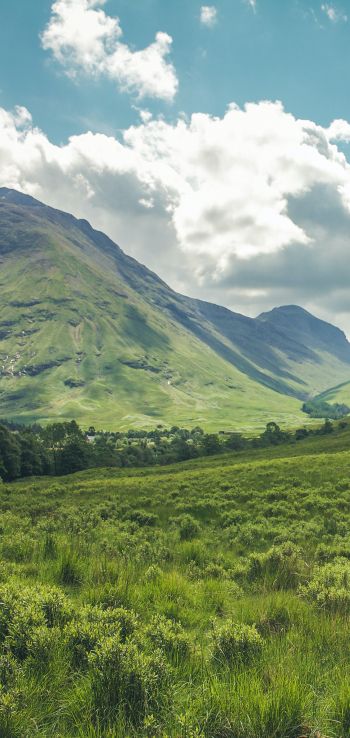 Обои 720x1520 долина, холмы, Шотландия
