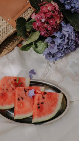 breakfast, watermelon Wallpaper 640x1136