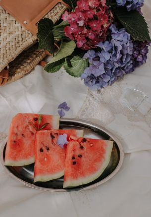 breakfast, watermelon Wallpaper 1640x2360