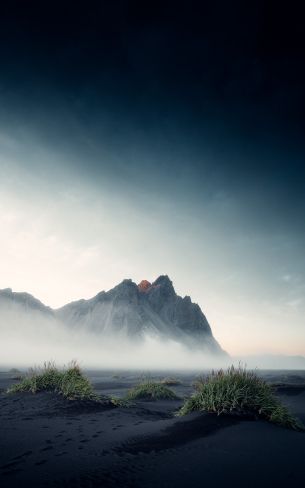 Iceland, fog, landscape Wallpaper 800x1280