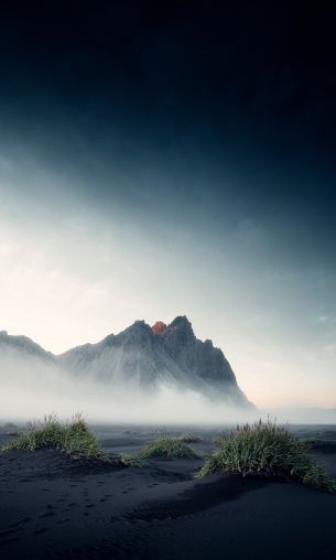 Iceland, fog, landscape Wallpaper 1200x2000