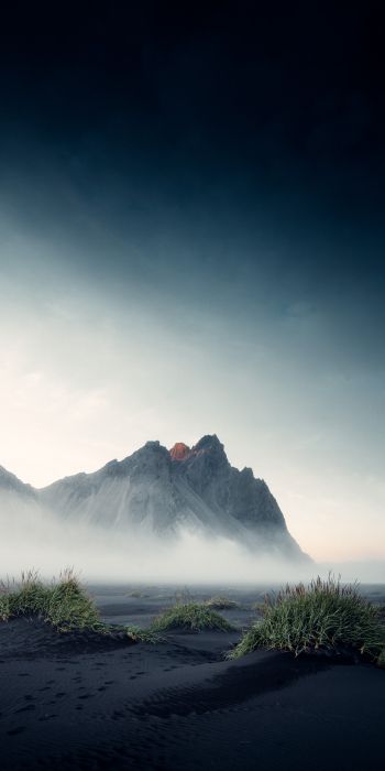 Iceland, fog, landscape Wallpaper 720x1440