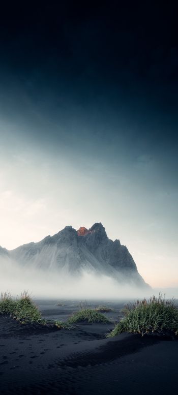 Iceland, fog, landscape Wallpaper 1080x2400