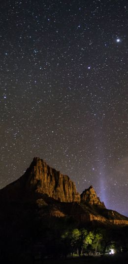 night sky, mountains Wallpaper 1080x2220