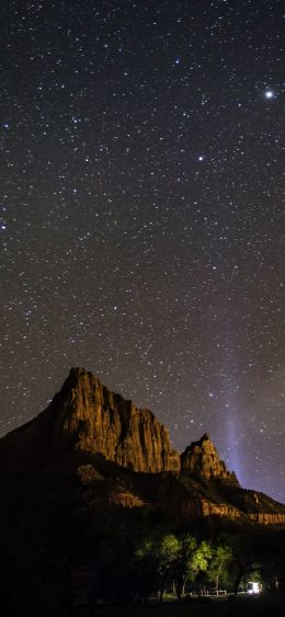 night sky, mountains Wallpaper 1080x2340