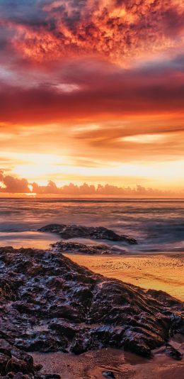 Bang Sak Beach, Takua Pa District, Phang-nga, Thailand Wallpaper 1080x2220