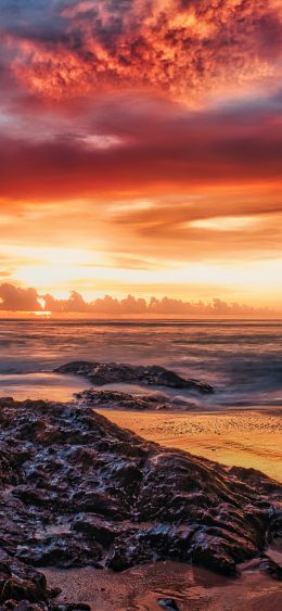 Bang Sak Beach, Takua Pa District, Phang-nga, Thailand Wallpaper 1080x2340