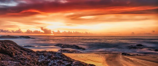 Bang Sak Beach, Takua Pa District, Phang-nga, Thailand Wallpaper 2560x1080