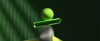 Abstract 3D objects Wallpaper 3440x1440