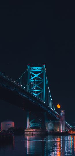 Обои 1080x2220 Мост Бенджамина Франклина, Филадельфия, США
