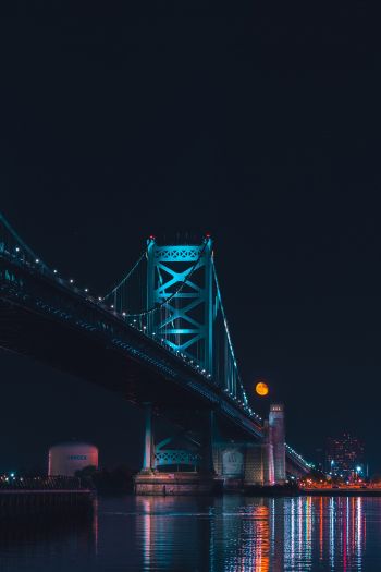 Benjamin Franklin Bridge, Philadelphia, USA Wallpaper 640x960