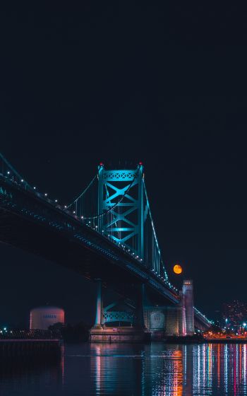 Обои 800x1280 Мост Бенджамина Франклина, Филадельфия, США