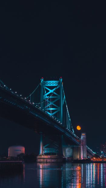 Обои 640x1136 Мост Бенджамина Франклина, Филадельфия, США