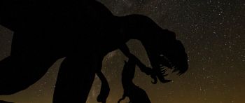 dinosaur, starry sky Wallpaper 2560x1080
