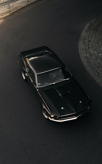 Обои 800x1280 Лодзь, Польша, черная машина