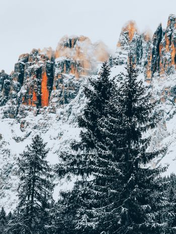 snowy mountains Wallpaper 1620x2160