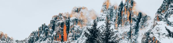 snowy mountains Wallpaper 1590x400