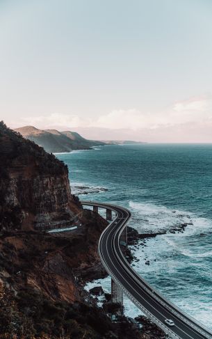 road by the sea Wallpaper 1752x2800
