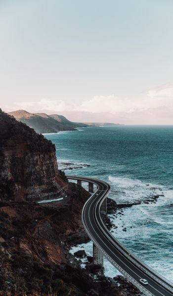 road by the sea Wallpaper 600x1024