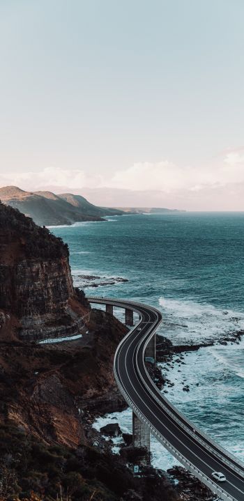 road by the sea Wallpaper 1440x2960