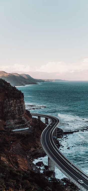 road by the sea Wallpaper 1080x2340