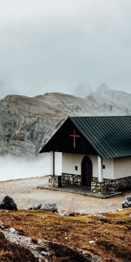 church, in the mountains Wallpaper 720x1440