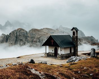 church, in the mountains Wallpaper 1280x1024