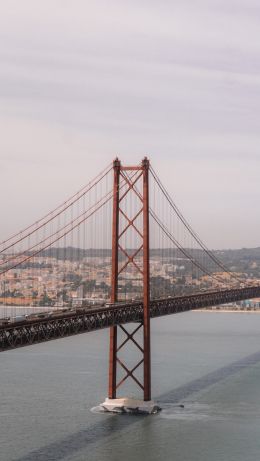 red bridge, Lisbon, Portugal Wallpaper 640x1136