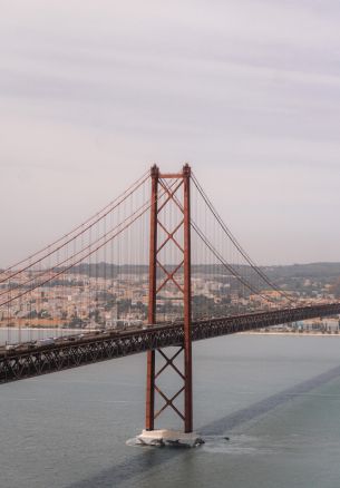 red bridge, Lisbon, Portugal Wallpaper 1640x2360