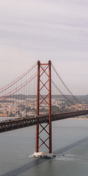 red bridge, Lisbon, Portugal Wallpaper 720x1440