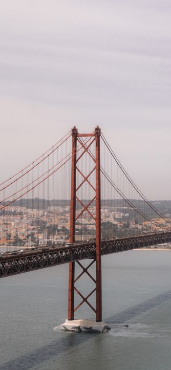 red bridge, Lisbon, Portugal Wallpaper 828x1792