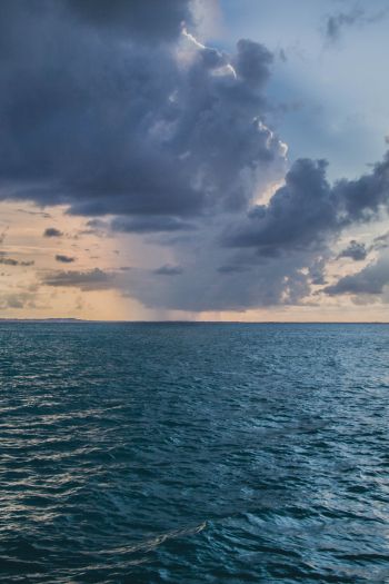 sea, sky, horizon Wallpaper 640x960