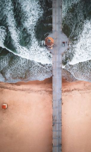 Huntington Beach Pier, Huntington Beach, California, USA Wallpaper 1200x2000