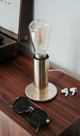 table lamp, glasses Wallpaper 600x1024