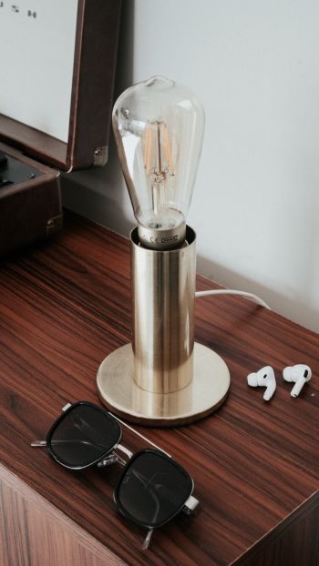 table lamp, glasses Wallpaper 1080x1920