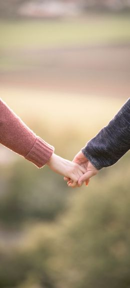 boy and girl hands Wallpaper 1440x3200