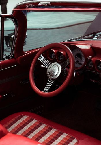 red retro car Wallpaper 1668x2388