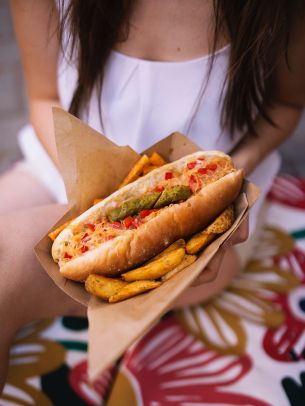 girl with food Wallpaper 1668x2224