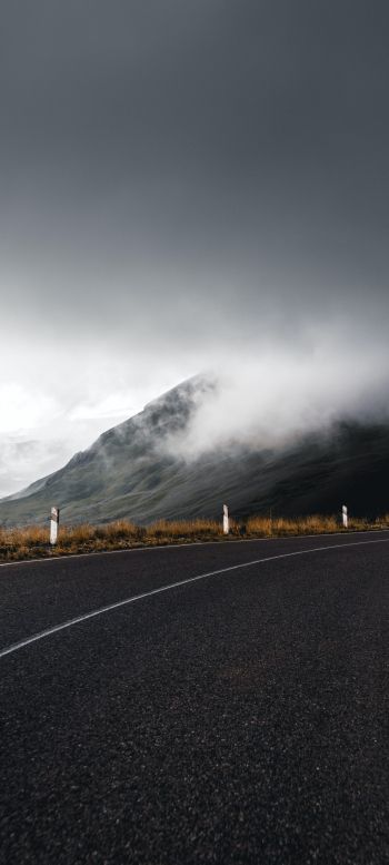 fog in the mountains Wallpaper 1440x3200