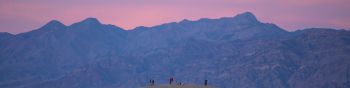 sunset in the mountains, pink sky Wallpaper 1590x400