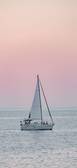 Greece, sailboat Wallpaper 1080x2340