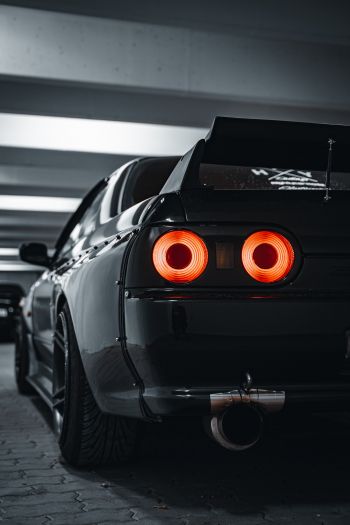 Nissan, black Wallpaper 640x960