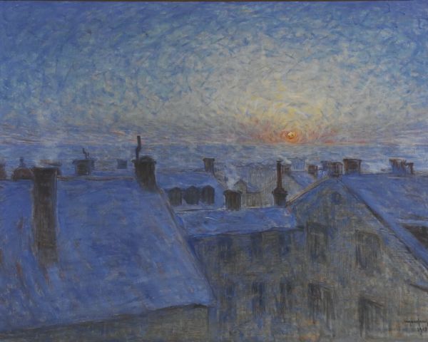 picture, sunrise over rooftops Wallpaper 1280x1024