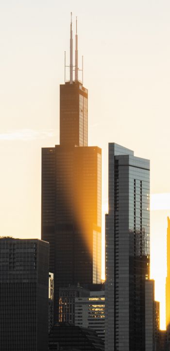 sunset in the city Wallpaper 1080x2220
