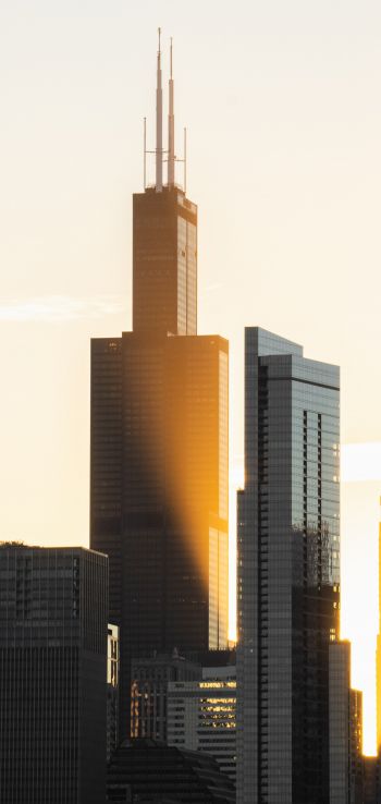 sunset in the city Wallpaper 1080x2280