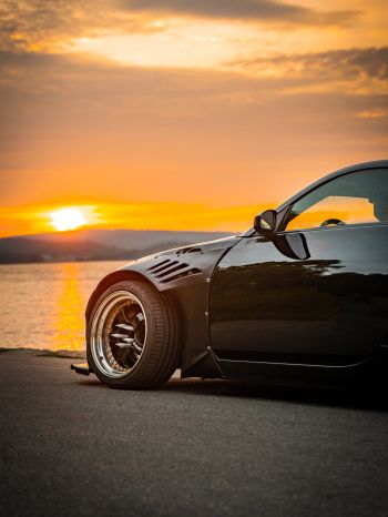 Nissan 350Z, sports car, sunset Wallpaper 2048x2732