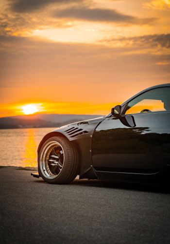 Nissan 350Z, sports car, sunset Wallpaper 1668x2388