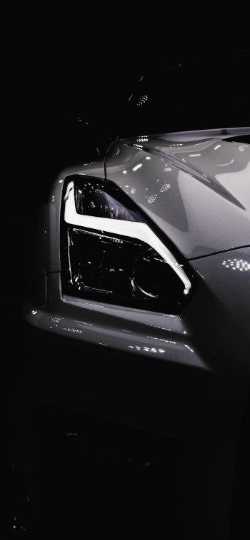 Nissan Crossing, sports car, black Wallpaper 828x1792