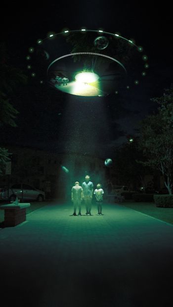 UFO, fantasy Wallpaper 640x1136